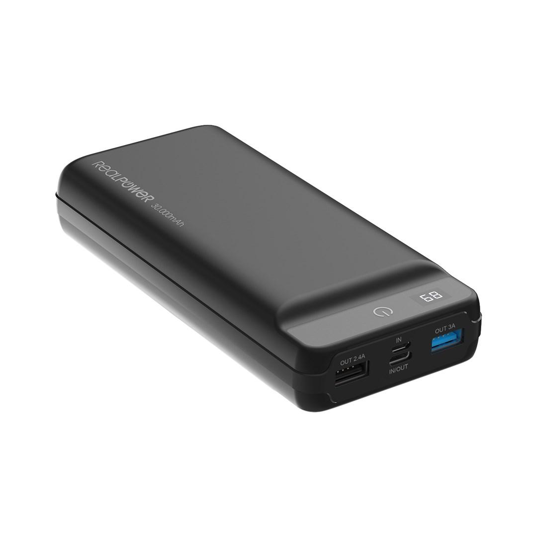 Ultron RealPower PB-30k PD Powerbank - Sort - 30000 mAh