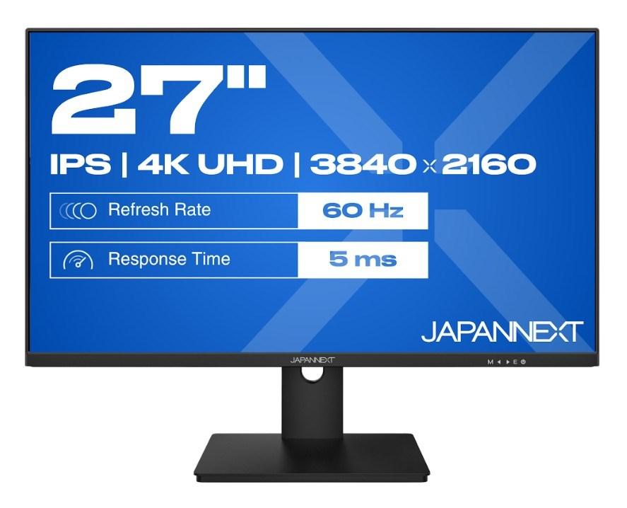 JAPANNEXT JN-IPS270UHD60F - 27" 4K UHD IPS skærm, 60 Hz, sort
