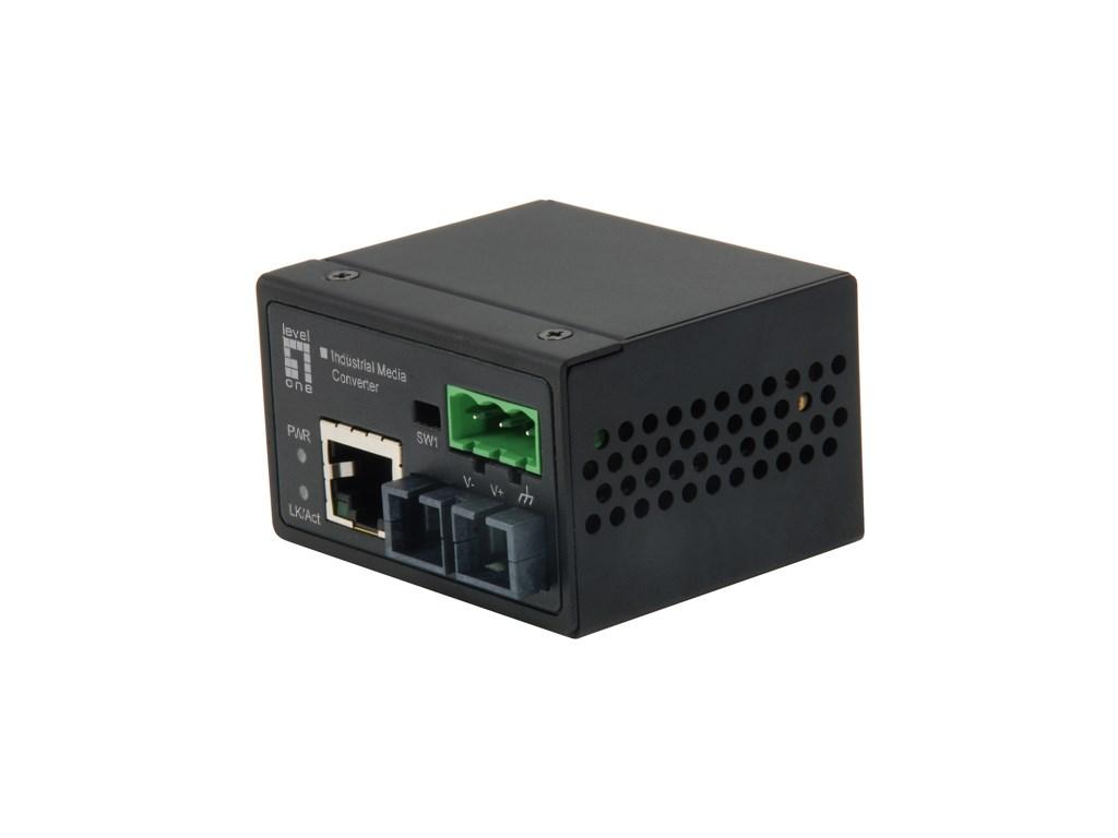 LevelOne industriel mediekonverter - RJ45 til SC, Fast Ethernet, multimode fiber, 2 km, -40° til 75°C billede