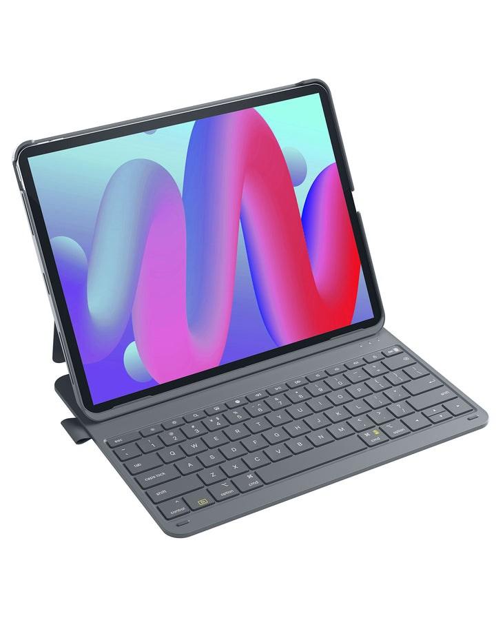 Bluetooth tastatur-etui med touchpad - Inateck BK2007, grå