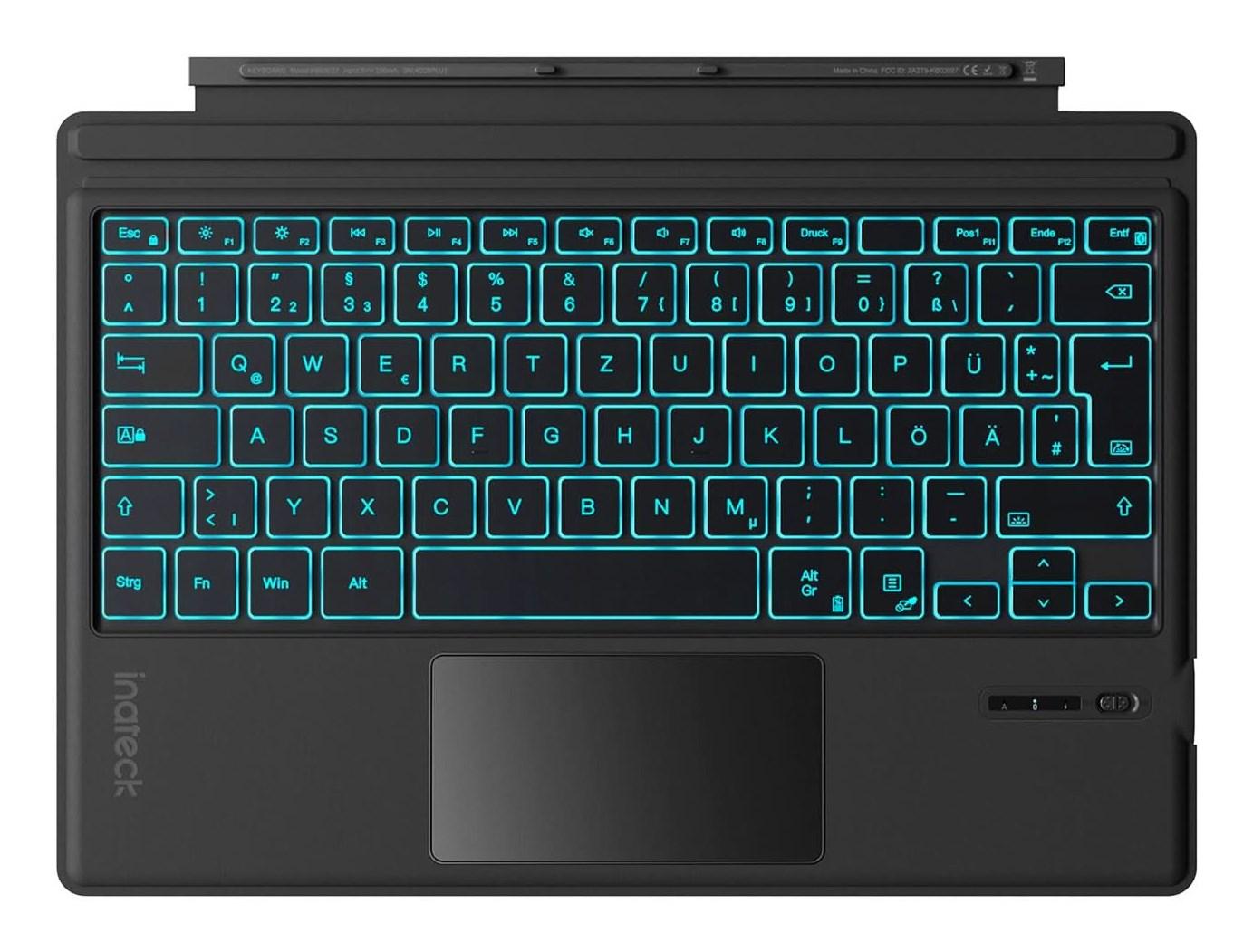 Inateck KB02027 QWERTZ Bluetooth tastatur-cover med touchpad - Sort