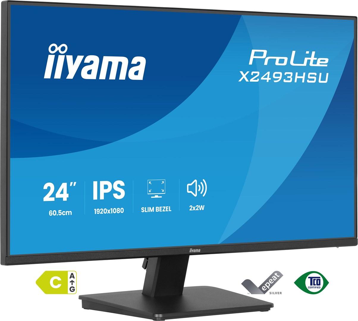 iiyama ProLite X2493HSU-B1 23,8" Full HD IPS skærm - sort billede