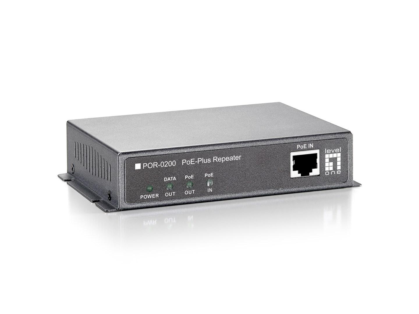 LevelOne POR-0200 PoE-repeater - kaskadérbar netværksforlænger billede