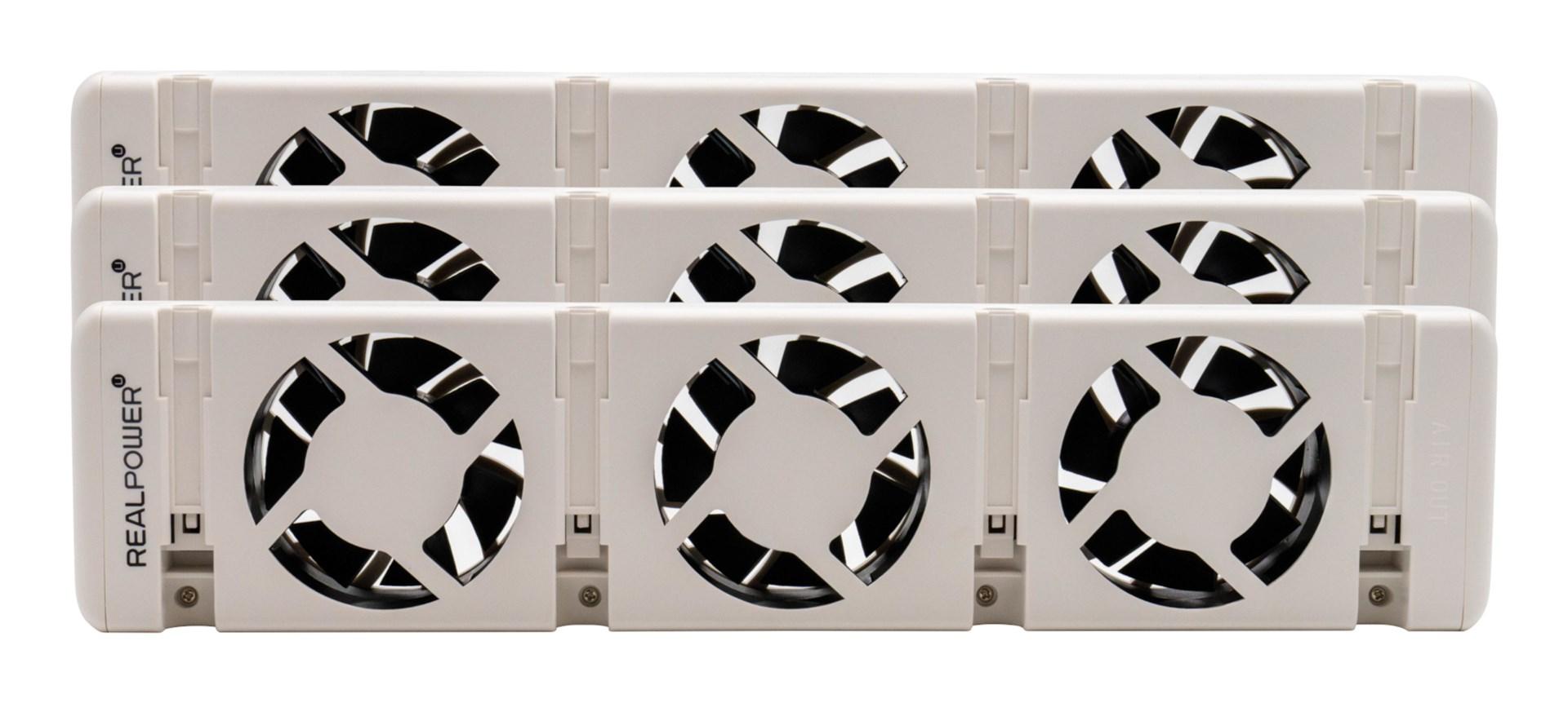 RealPower HL-3 - hvid ventilator/rumvarmer til indendørs brug (gulv, 3 stk.)