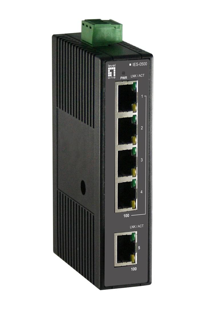 LevelOne IES-0500 - 5-poorts Fast Ethernet industriswitch til DIN-skinne billede