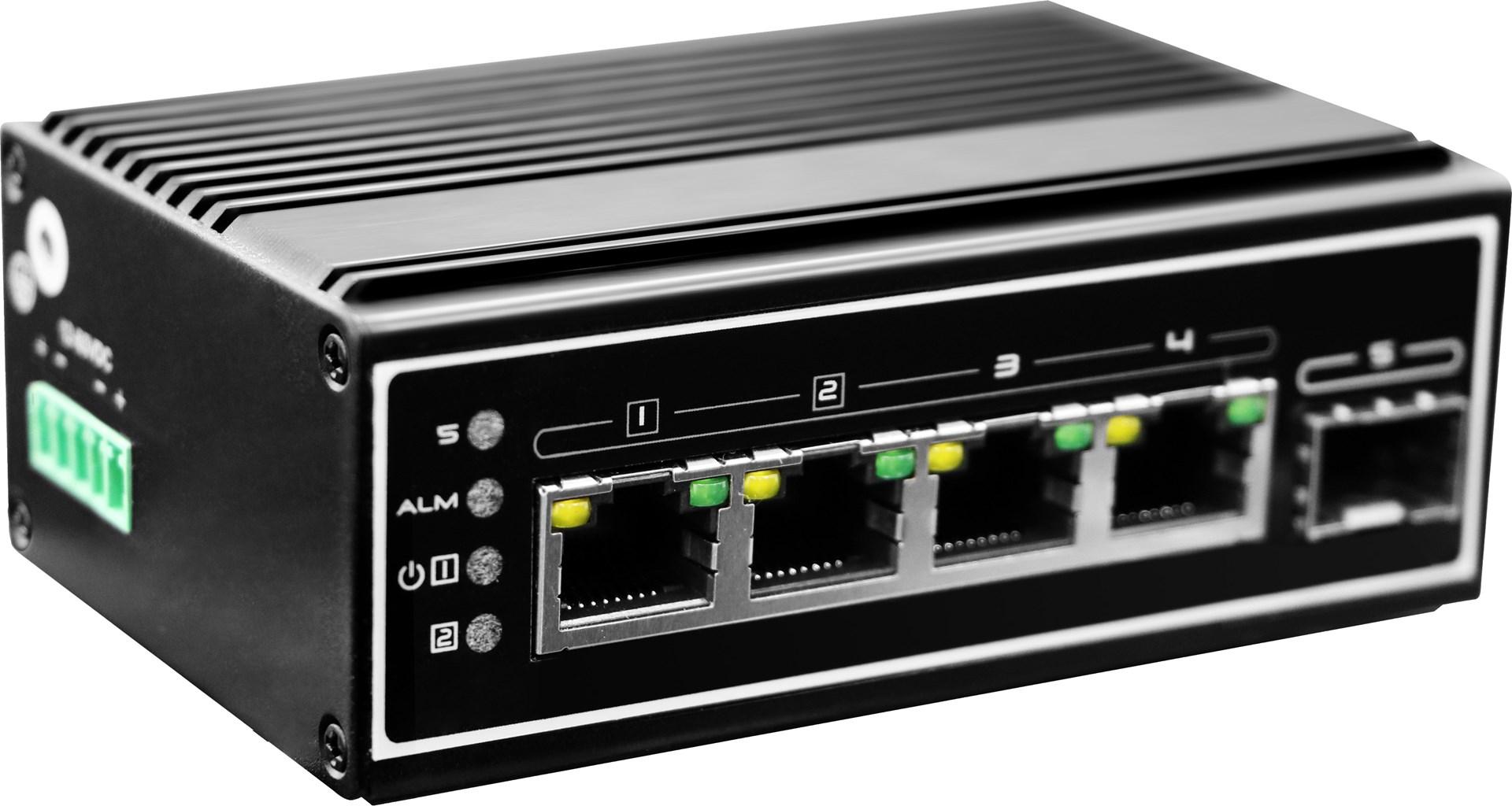 LevelOne IGP-0502 unmanaged PoE Gigabit switch - sort billede