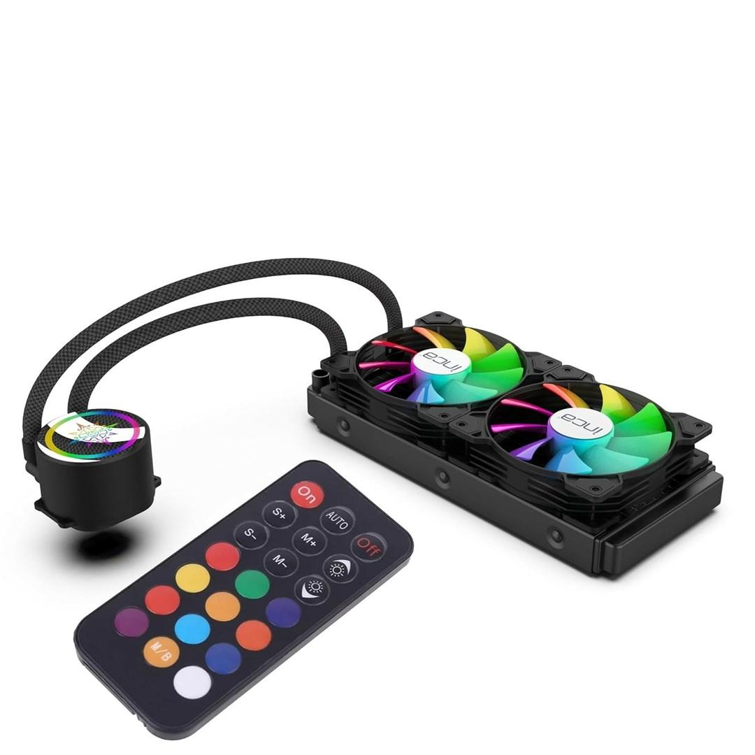 Inca ISS-02XN AIO væskekøler 240 mm - 2x120 mm, RGB, sort