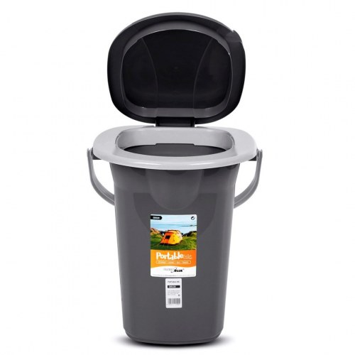 GreenBlue GB320 transportabel campingtoilet - spand/WC 19 l med hank, grå/sort