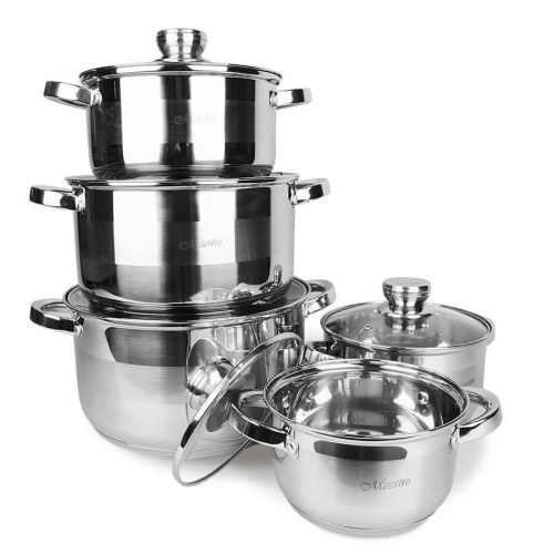 Maestro MR-2220-10 grydesæt i rustfrit stål - 10 dele