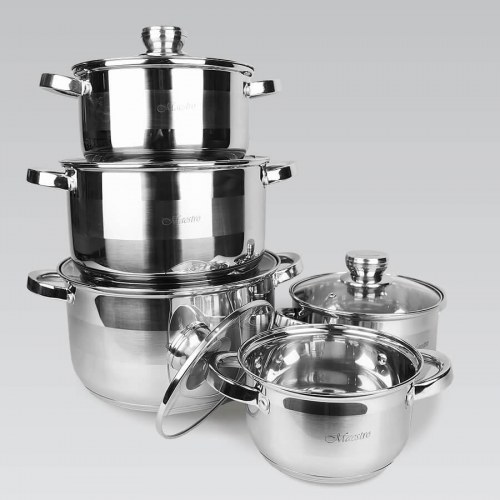 Maestro MR-2220-10 grydesæt i rustfrit stål - 10 dele
