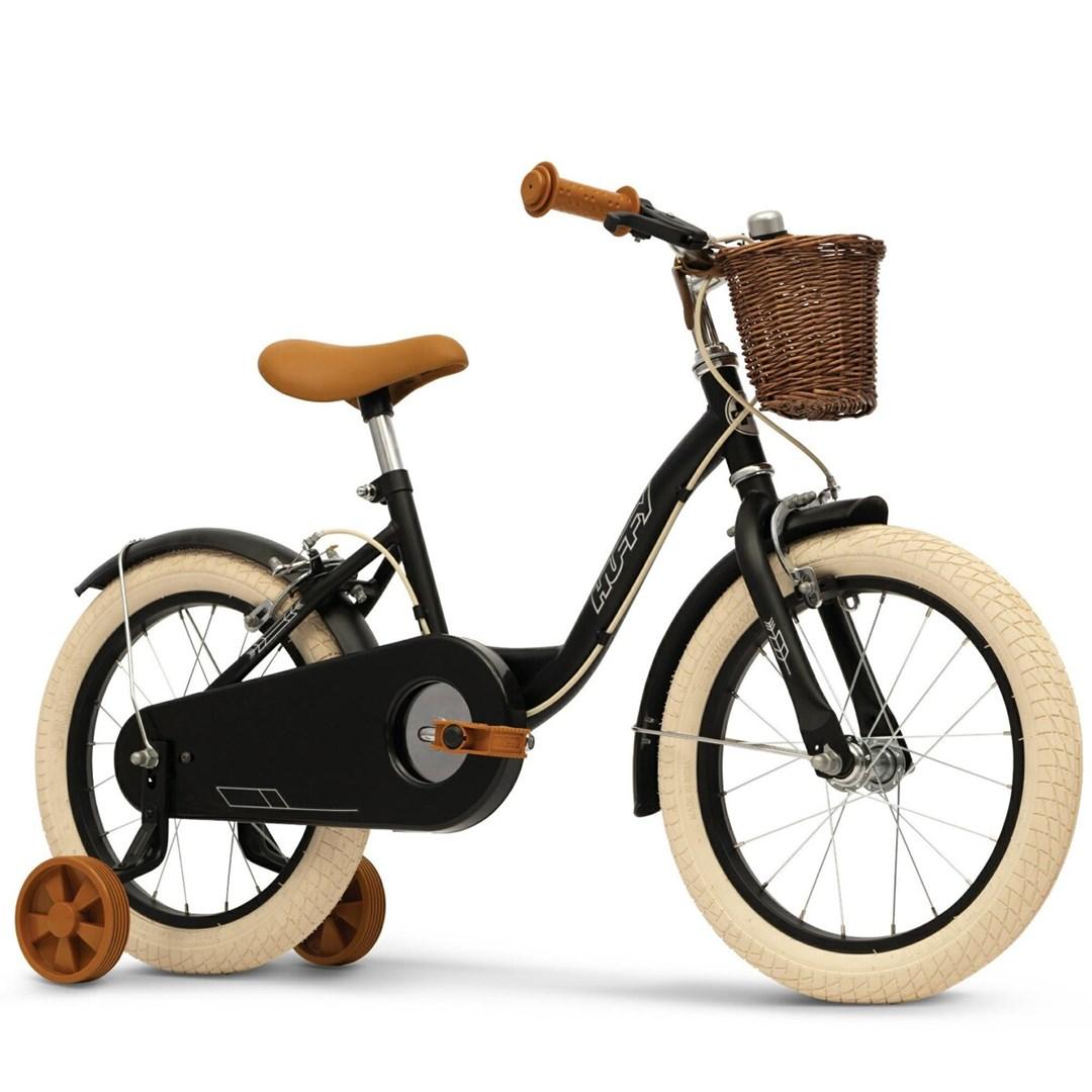 HUFFY Vintage Black 16" - børnecykel med støttehjul og kurv