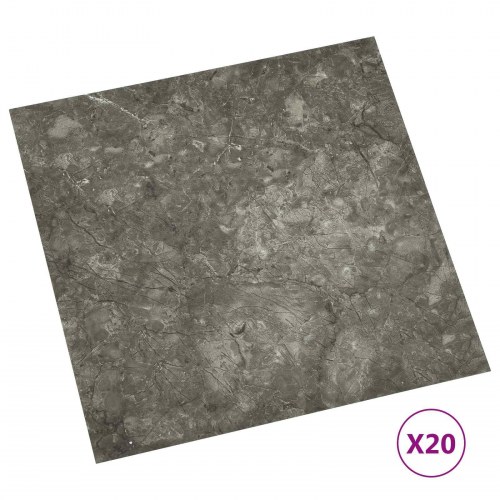 Selvklæbende Gulvplanker 30,5 x 30,5 cm 20 stk PVC Sort og grå