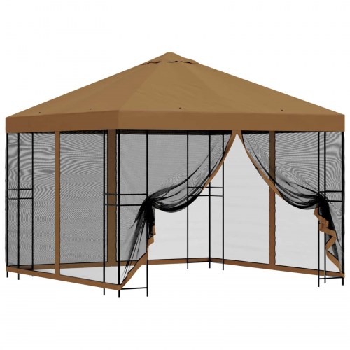 Havelæger med sidevægge 3 x 3 m Beige Polyester og Stål 190 gsm