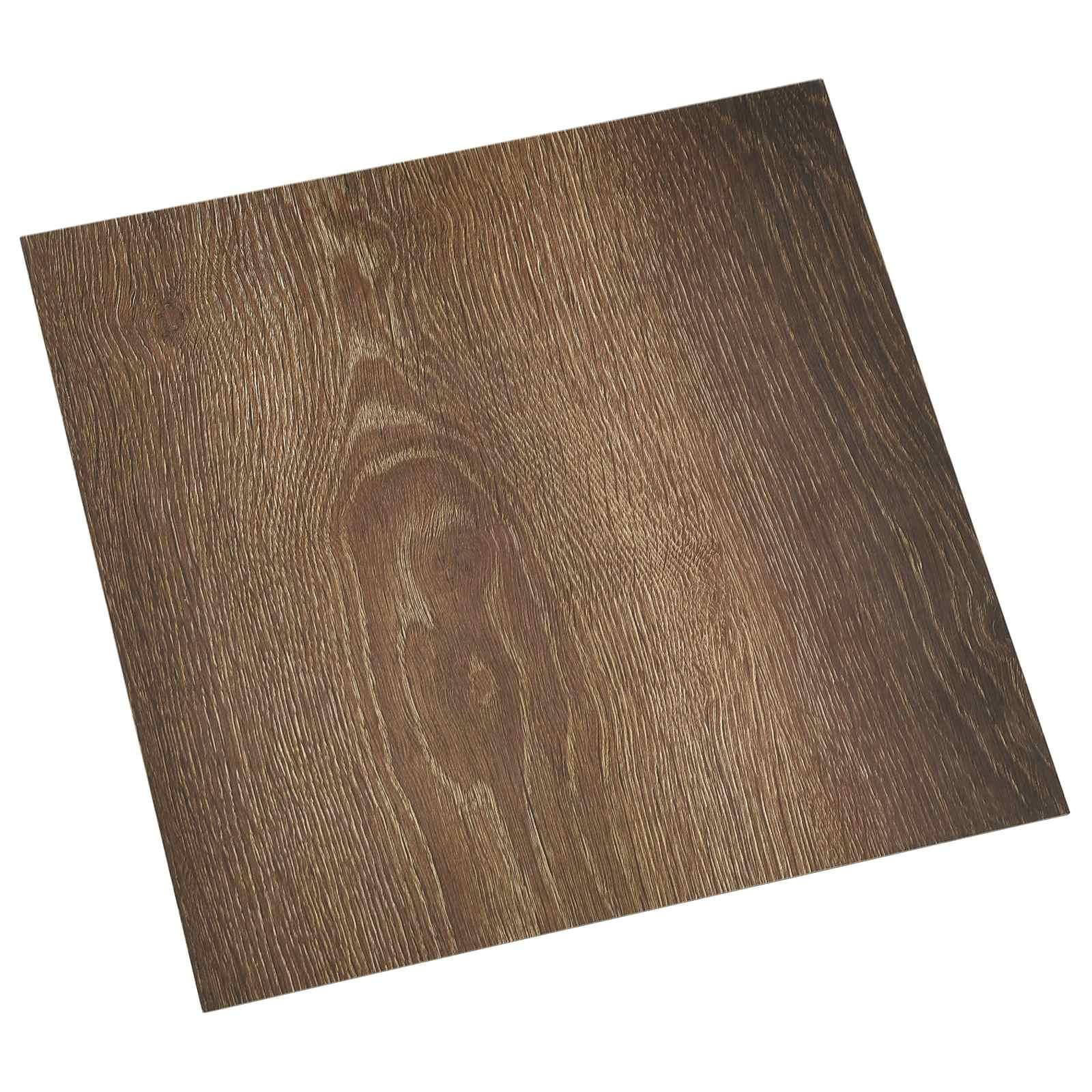 Selvklæbende Gulvplanker 30,5 x 30,5 cm 20 stk PVC Brun og sort