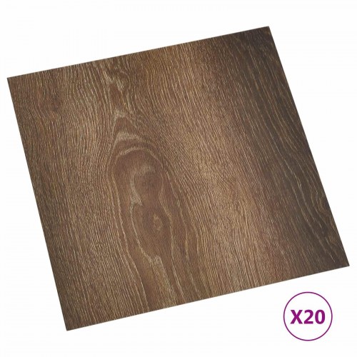 Selvklæbende Gulvplanker 30,5 x 30,5 cm 20 stk PVC Brun og sort