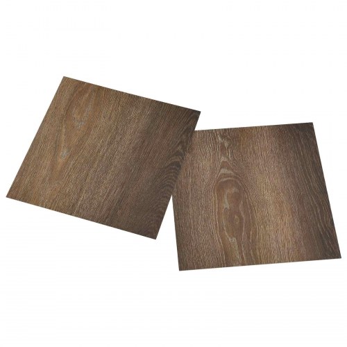 Selvklæbende Gulvplanker 30,5 x 30,5 cm 20 stk PVC Brun og sort