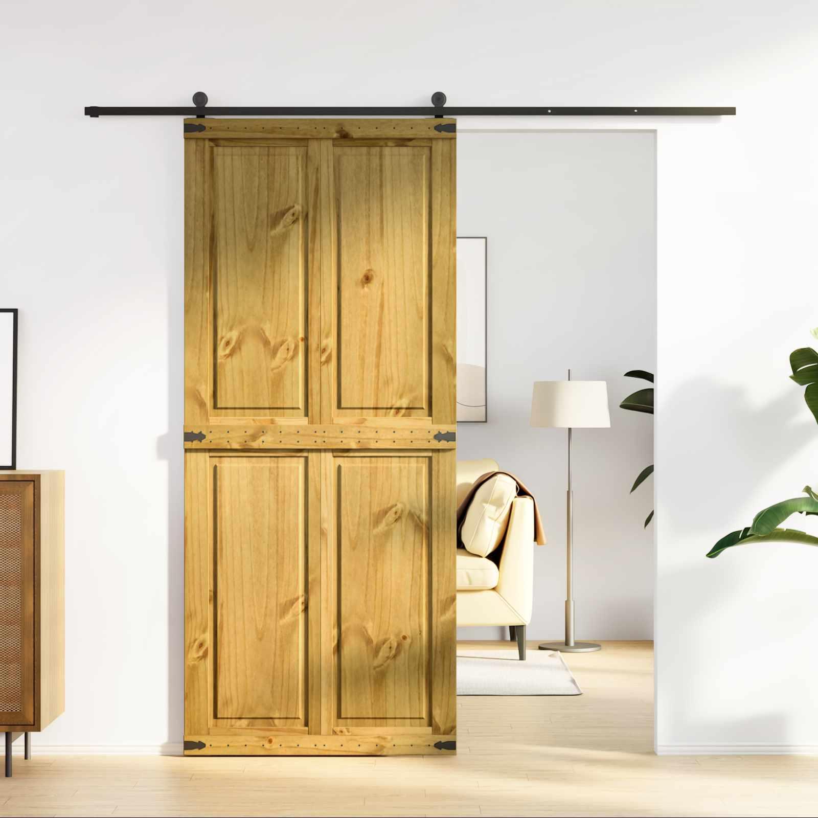 Ladedør Corona HonningBrun 90 x 210 cm Massivt fyrretræ