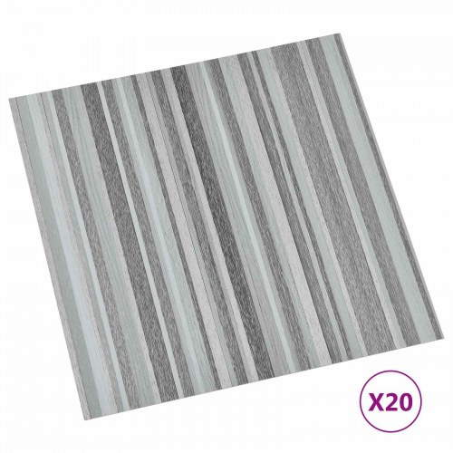 Selvklæbende Gulvplanker 30,5 x 30,5 cm 20 stk PVC Grå og sort