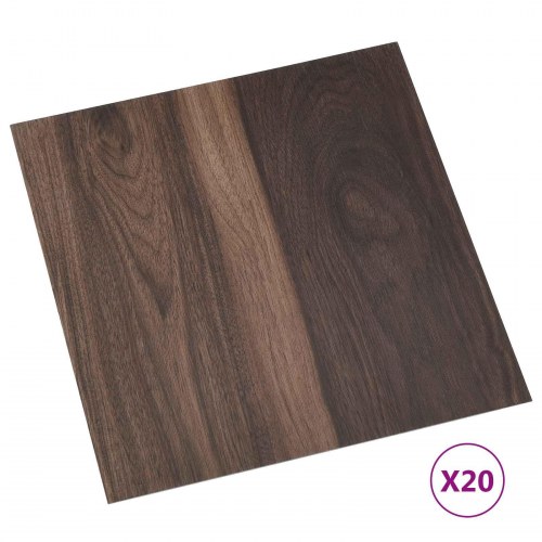 Selvklæbende Gulvplanker 30,5 x 30,5 cm 20 stk PVC Mørk Brun