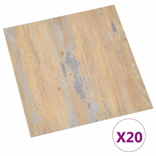 Selvklæbende Gulvplanker 30,5 x 30,5 cm 20 stk PVC Brun og grå