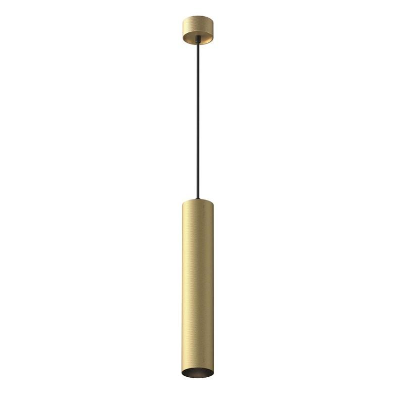Pendellampe Artisan GU10 - cylinderformet loftslampe, messinggylden