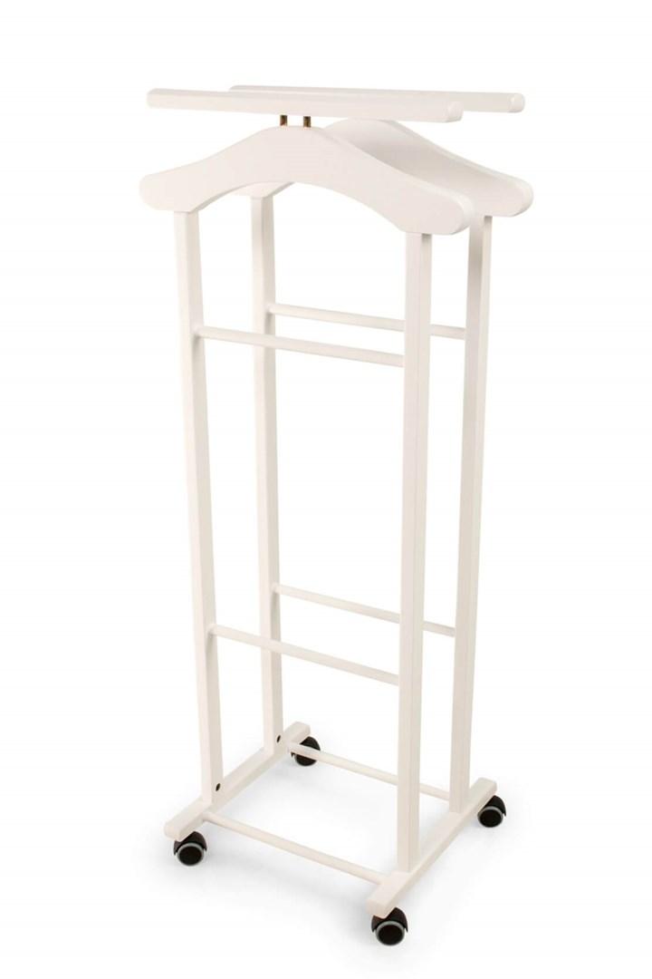 Tøjstativ til soveværelset med bøjle - 108 × 46 cm, hvid
