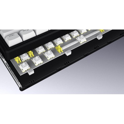 Skyfall Wireless 80 gamingtastatur - USB, RF og Bluetooth 5.3, 80%, RGB, sort/hvid
