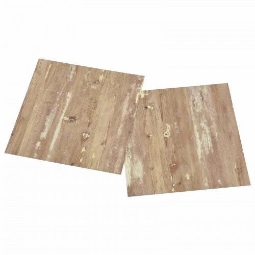 Selvklæbende Gulvplanker 30,5 x 30,5 cm 20 stk PVC Brun og hvid
