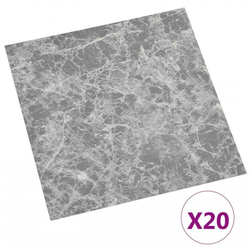 Selvklæbende Gulvplanker 30,5 x 30,5 cm 20 stk PVC Grå og Hvid