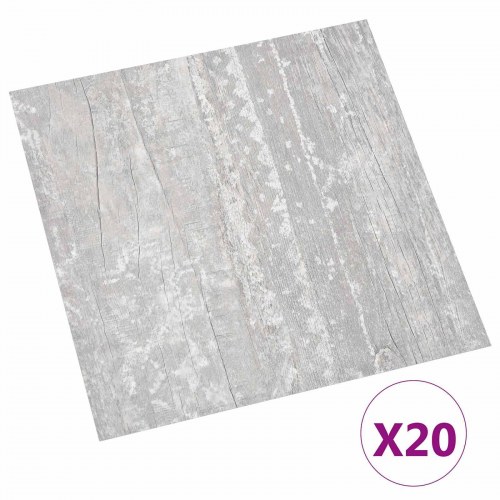 Selvklæbende Gulvplanker 30,5 x 30,5 cm 20 stk PVC Grå