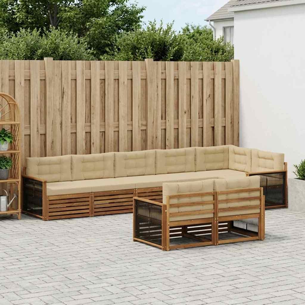 UdendÃ¸rs sofagruppe med pude 8 stk Naturlig og Beige
