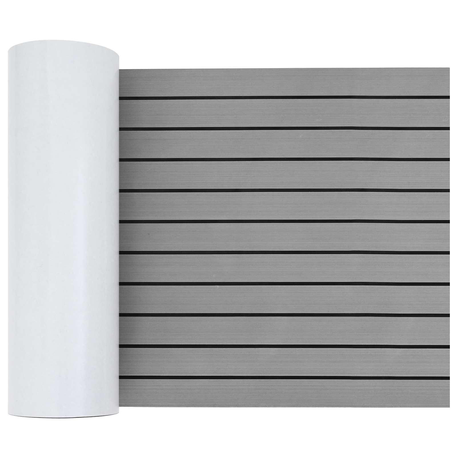 Bådmåtte Stribet Lys grå og sort 240 x 60 cm EVA