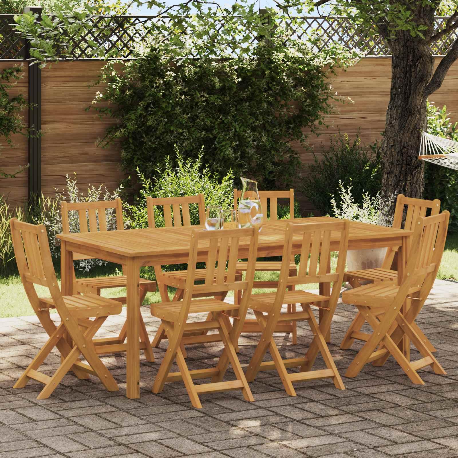 Udendørs Bistro Stole 8 stk Naturfarvet 40 x 42 x 85 cm