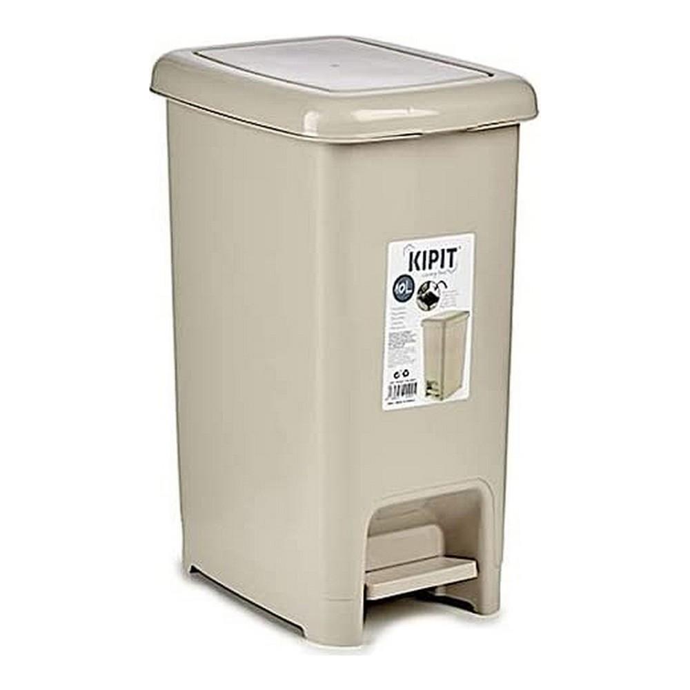 Affaldsspand med pedal Beige Plastik 10 L (20 x 34,5 x 27 cm)