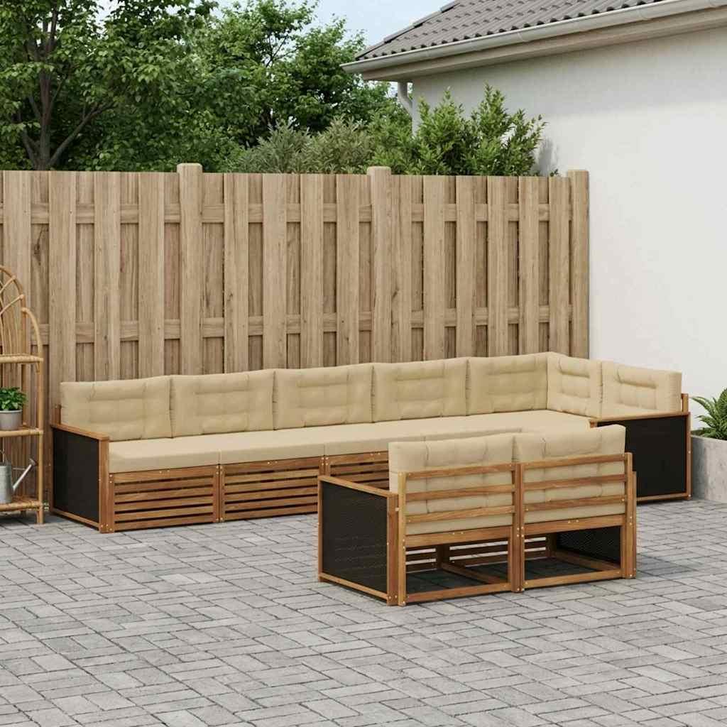 UdendÃ¸rs sofagruppe med pude 8 stk Naturlig og Beige