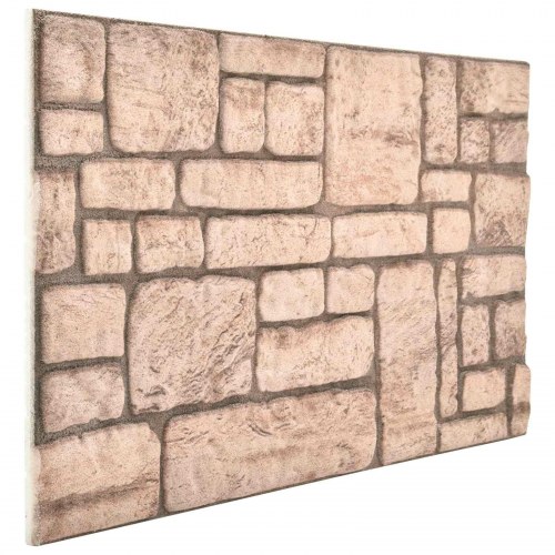 Vægpaneler 10 stk Beige 100 x 50 cm EPS Skum