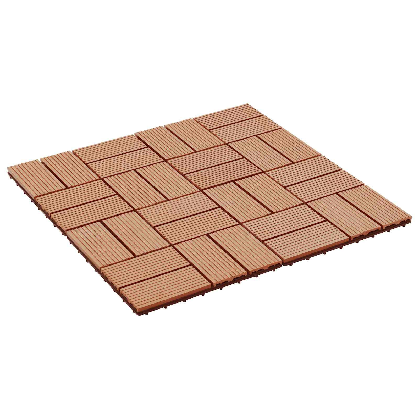 Terrasse Flise 22 stk Teaktræ 30 x 30 cm WPC