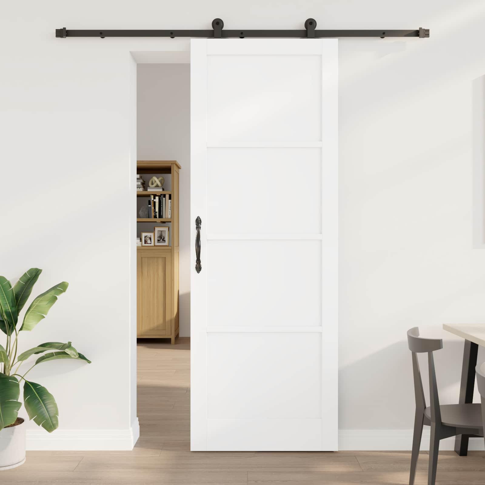 Skydedør ORKDAL - hvid 83 × 232 cm i massivt fyrretræ