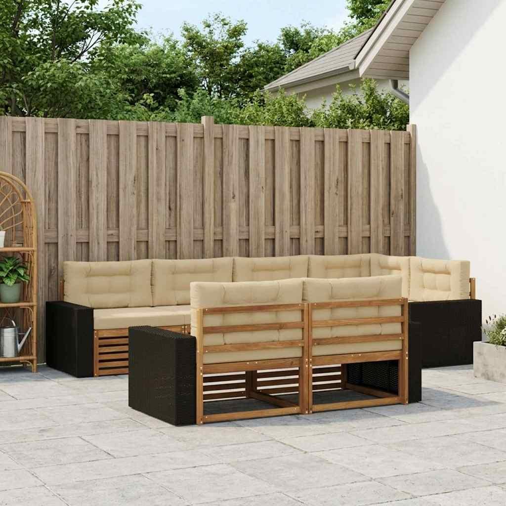 UdendÃ¸rs sofagruppe med pude 7 stk Naturlig og Beige