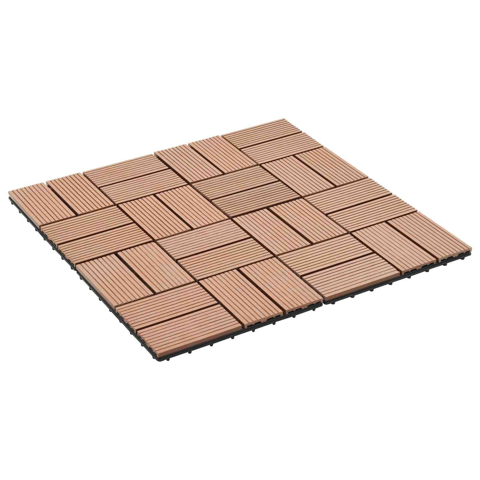Terrasse Flise 22 stk Brun 30 x 30 cm WPC