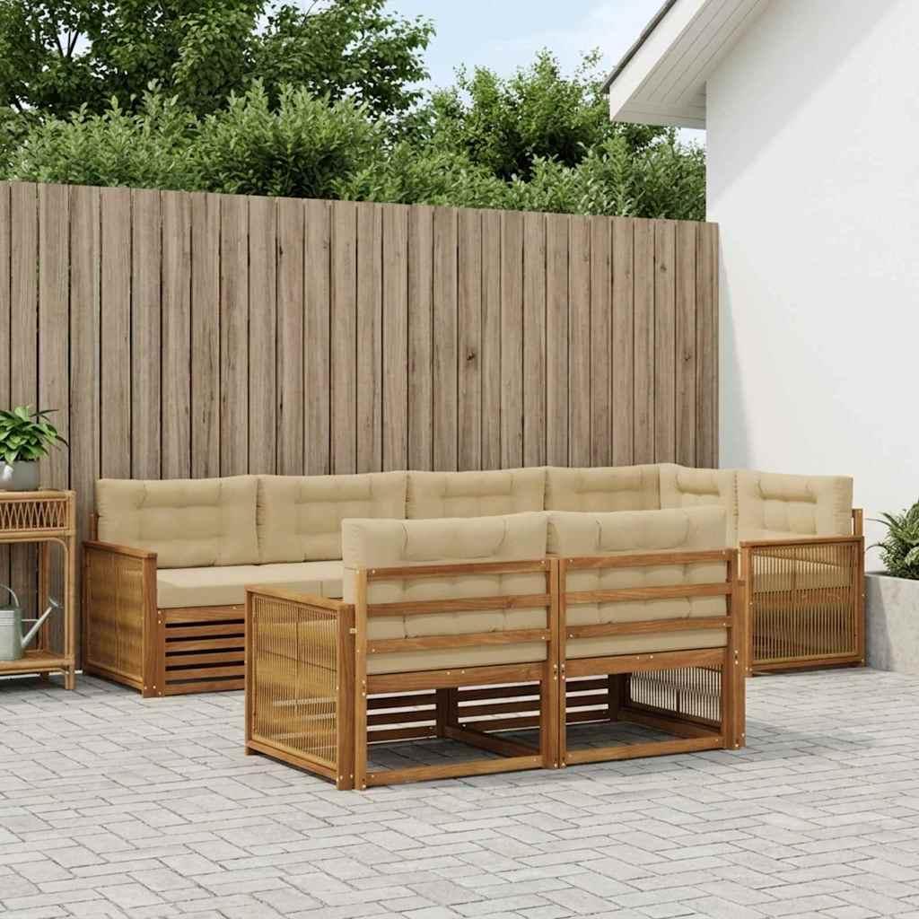 UdendÃ¸rs sofagruppe med pude 7 stk Naturlig og Beige