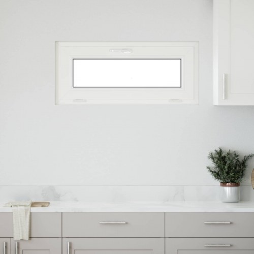Kældervindue RISOR 90 × 40 cm - PVC og glas, hvid
