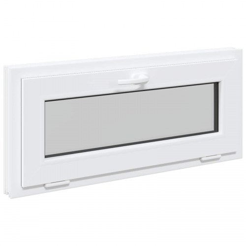 Kældervindue RISOR 90 × 40 cm - PVC og glas, hvid