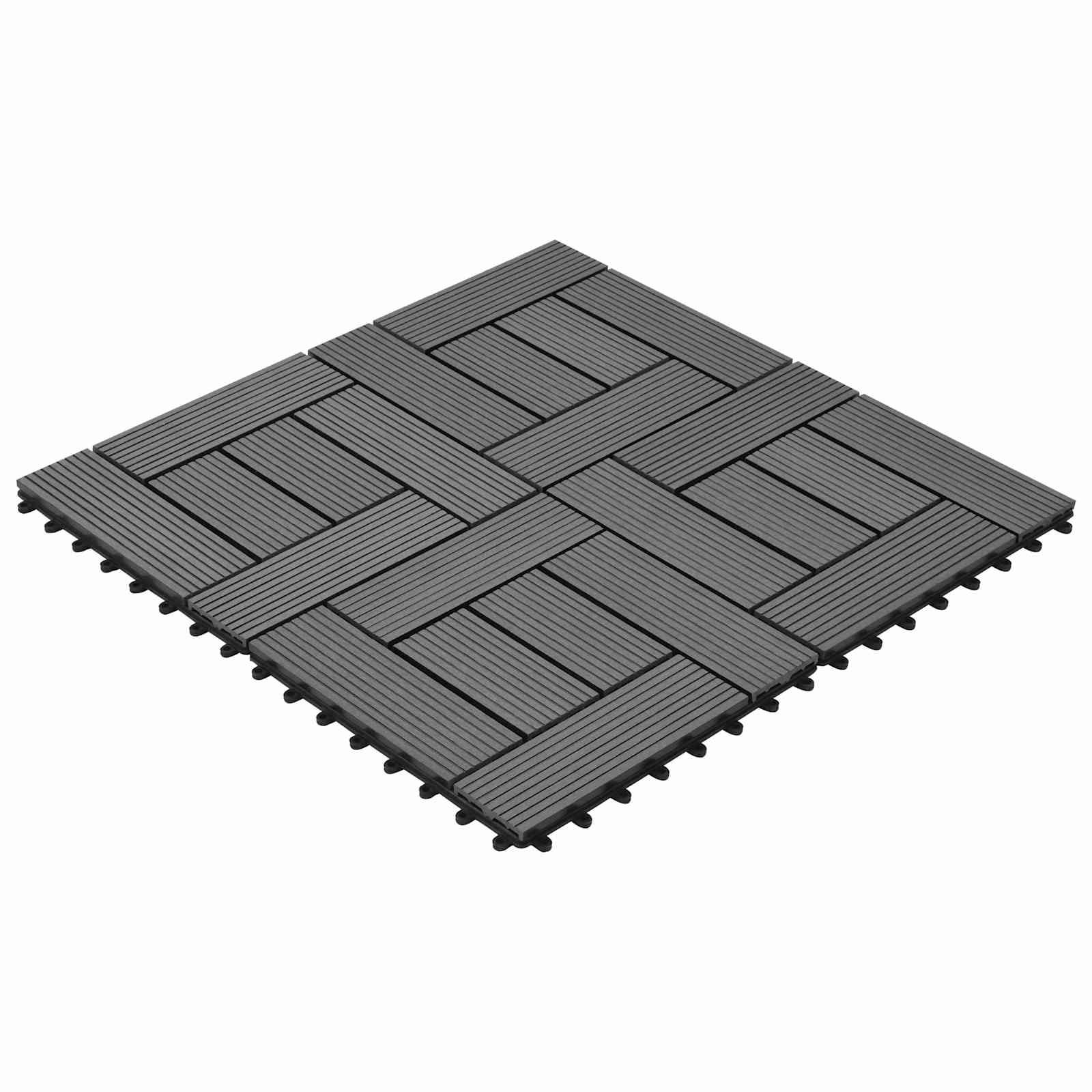 Terrasse Flise 22 stk Grå 30 x 30 cm WPC