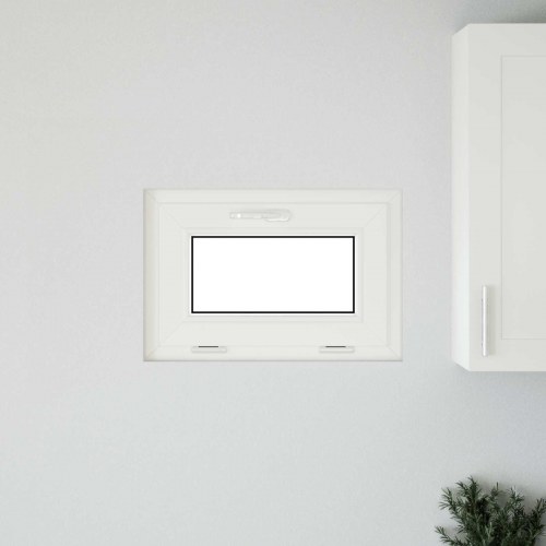 Kældervindue RISOR 60 x 40 cm PVC og glas Hvid