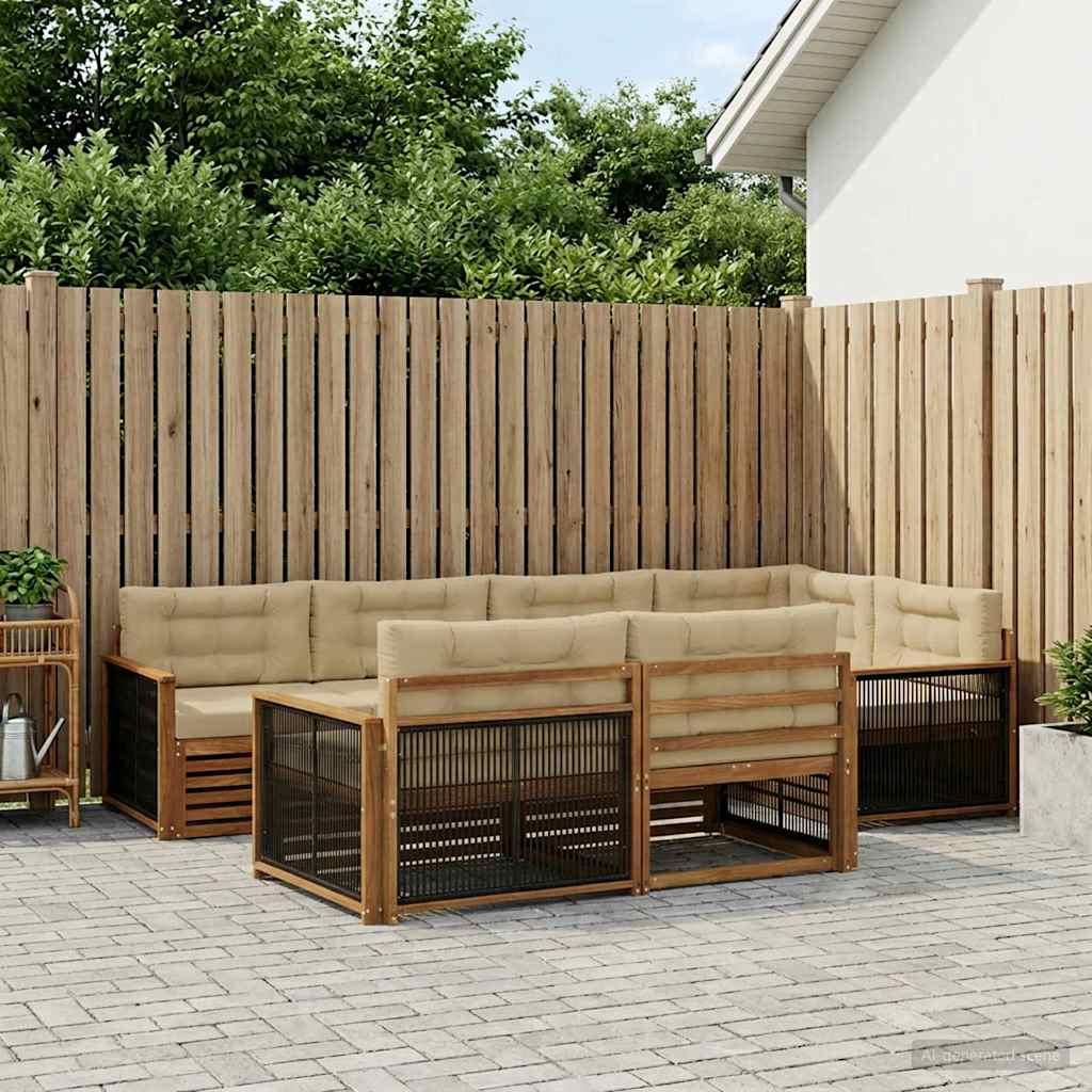 UdendÃ¸rs sofagruppe med pude 7 stk Naturlig og Beige