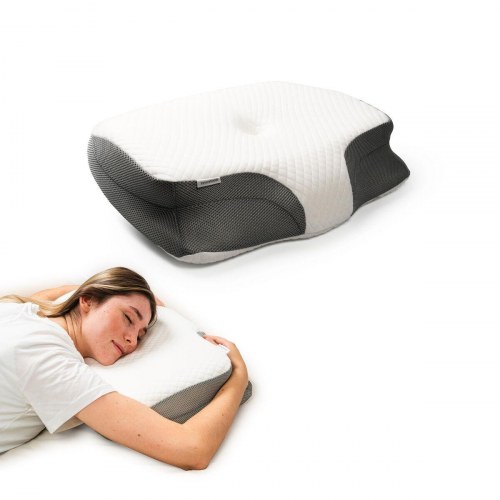 Pilocal 3-i-1 ergonomisk nakkepude - grå/hvid (OUTLET A)