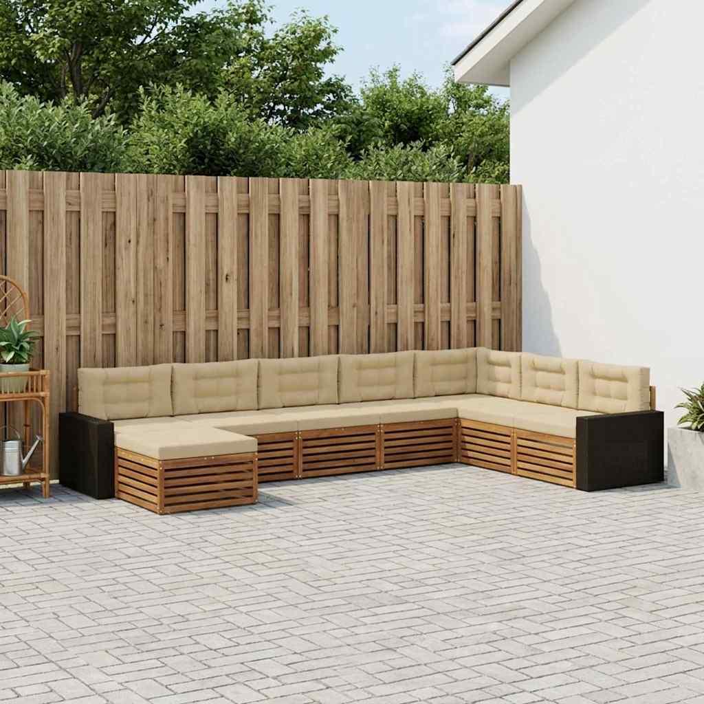 UdendÃ¸rs sofagruppe med pude 8 stk Naturlig og Beige
