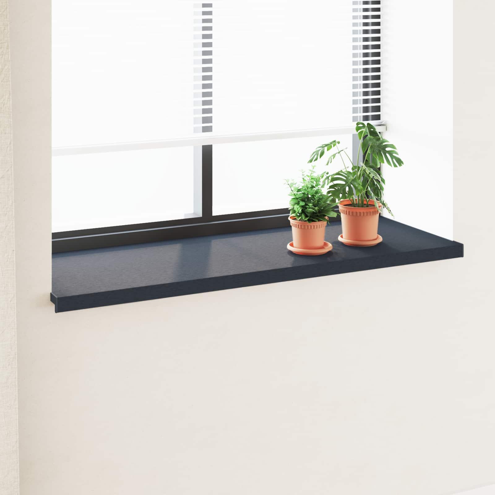 Vindueskarm Anthracit med træstruktur 120 x 50 x 4,5 cm PVC