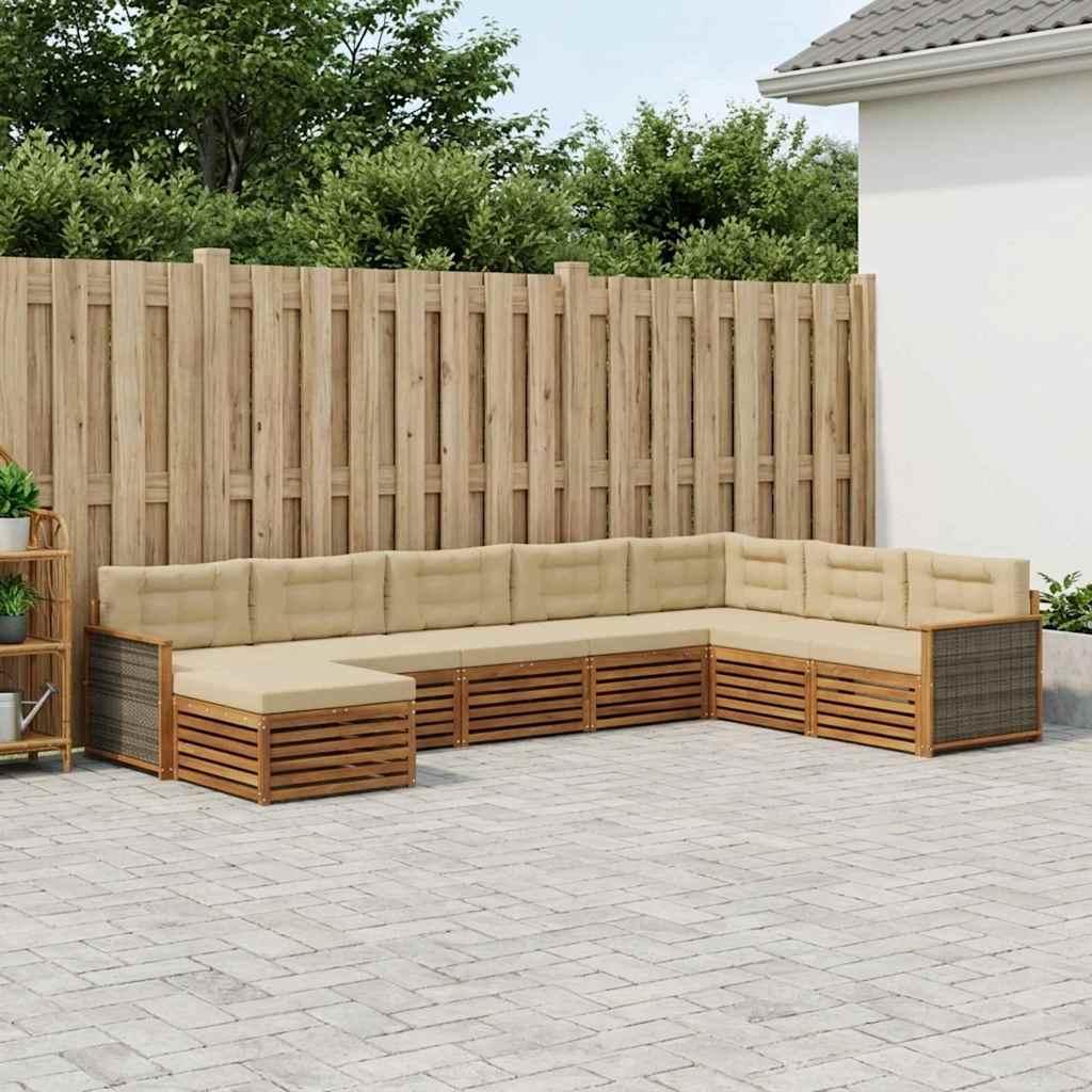 UdendÃ¸rs sofagruppe med pude 8 stk Naturlig og Beige
